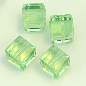 As Low as $2 4mm Chrysolite Authentic Swarovski Crystal Cubes 5601 6Pcs